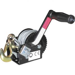 Begoniape Verzinkt handlier, kabellier, rem, bootwind, handlier met 10 meter /tot 1500 kg grijs draadkabel, kabel voor bijvoorbeeld auto's, aanhangers, caravans
