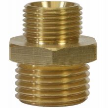 Dubbele nippel 1/4-3/8 BU messing