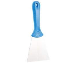 Handschraper Vikan kunststof blauw, breed rvs blad 100x235 mm 4009-3 